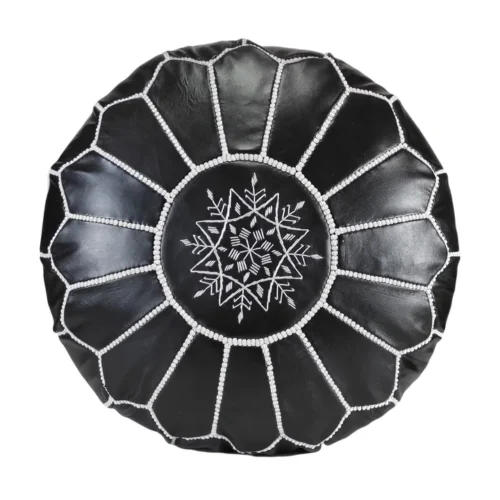 Pouf Marocain en Cuir Naturel