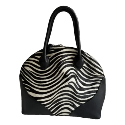 Zebra-Print Leather Bag
