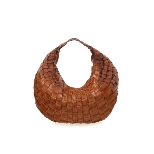 Handmade Woven Leather Hobo Bag