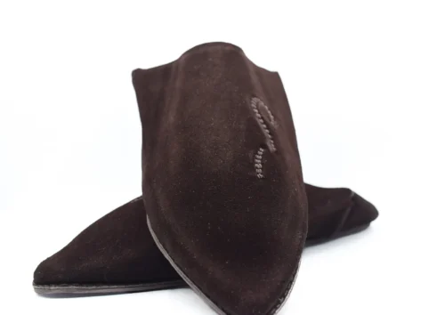 Babouches marocaines en daim marron